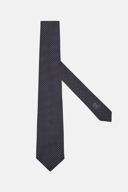 Slika Boggi svilena kravata s printom tamno plava