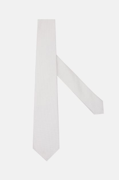 Slika Boggi kravata od mješavine pamuka i svile bijela