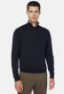 Slika Boggi pulover od merino vune Half-Zip modri