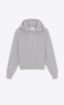 Slika Saint Laurent pamučni hoodie sivi