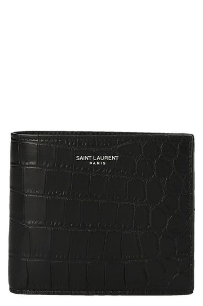 Slika Saint Laurent kožni novčanik croco crni
