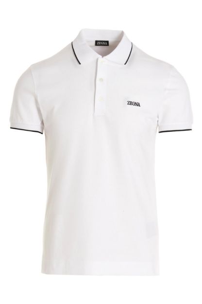 Slika Zegna polo pamučna majica bijela