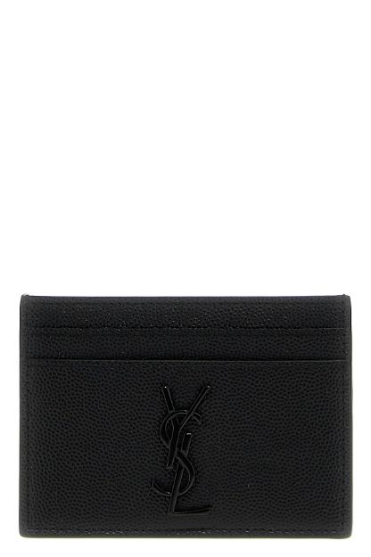 Slika Saint Laurent kožni etui za kartice Monogramme crni