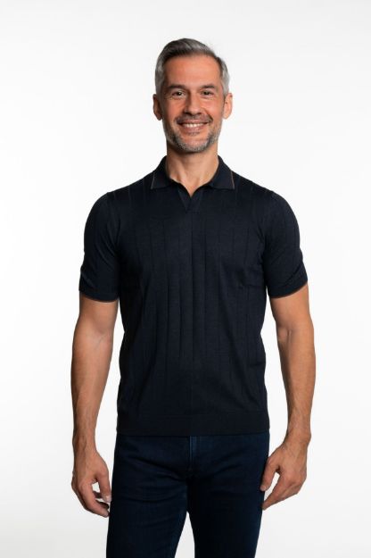 Slika Barba Napoli svilena polo vesta modra